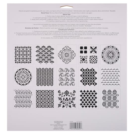 6 Pack: Pattern Stencils by Craft Smart®, 12" x 12"